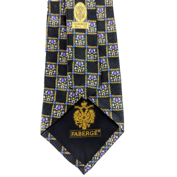 Faberge Silk Tie with Faberge Egg pattern limited edition design #159, like new - Picture 6 of 8